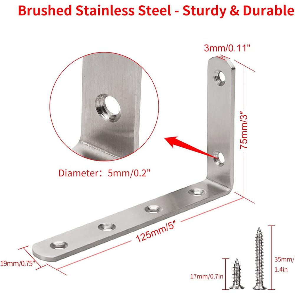 5 x 3 Heavy-Duty Stainless Ste - Woodworking X Brace recension och pris