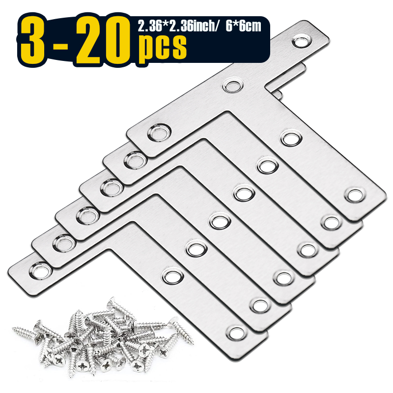 3-20pcs, T Shaped Mending Plat - Woodworking X Brace recension och pris