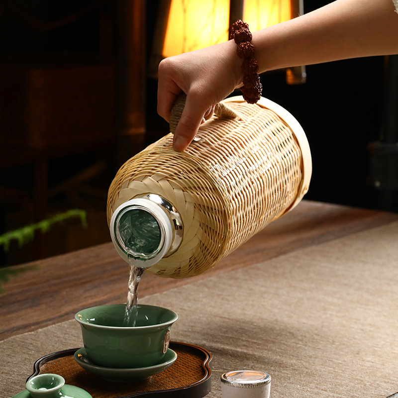 Handwoven Bamboo Thermos with  - Woodworking Vacuum Press recension och pris