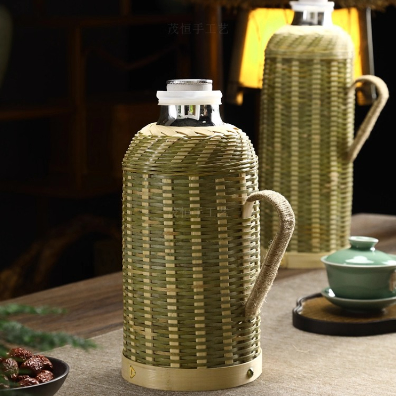 Handwoven Bamboo Thermos with  - Woodworking Vacuum Press recension och pris