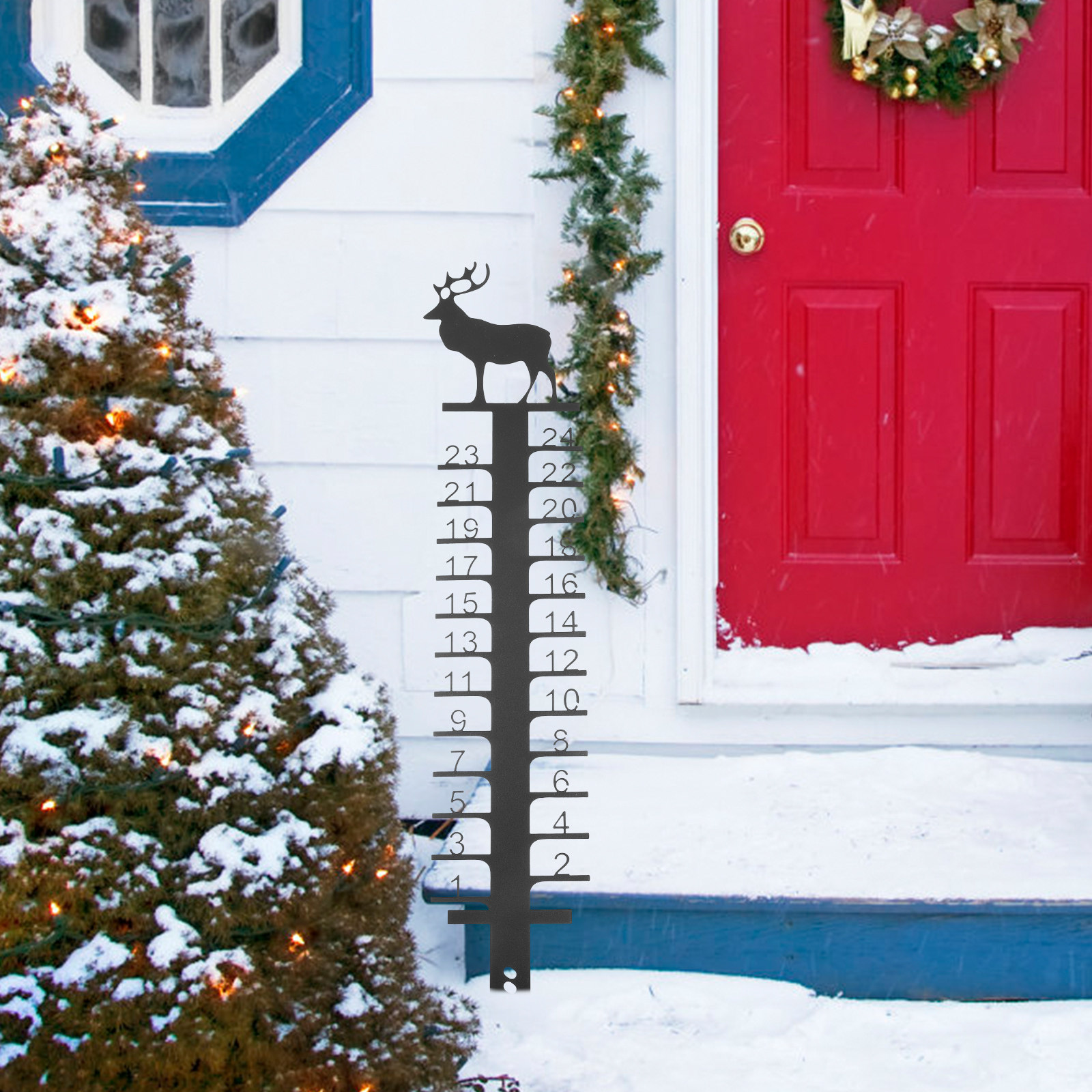 Metal Snow Gauge Outdoor Xmas  - Woodworking Xmas Decorations recension och pris