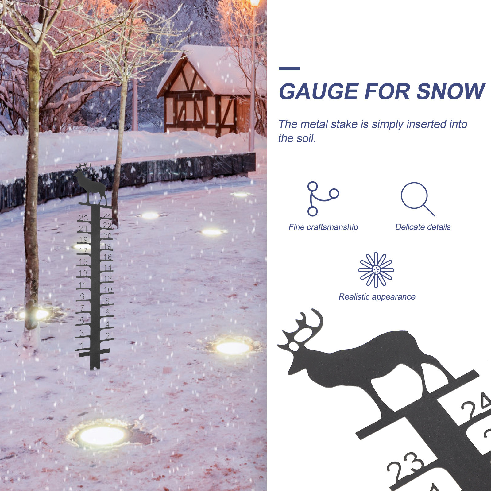 Metal Snow Gauge Outdoor Xmas  - Woodworking Xmas Decorations recension och pris